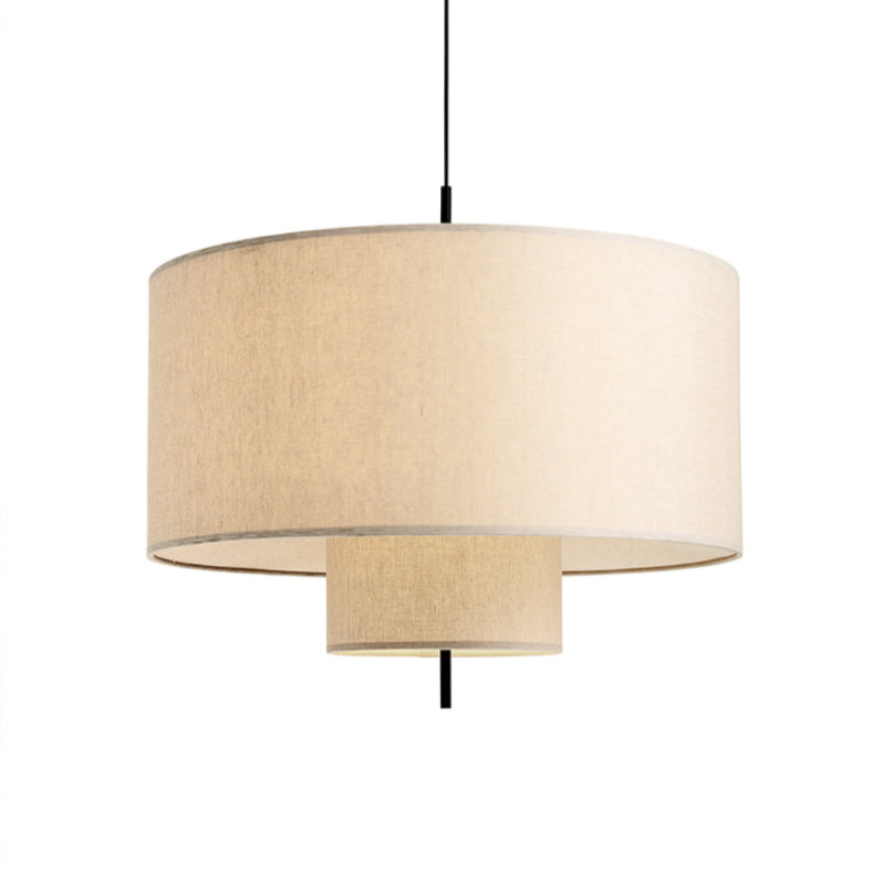 Modern Fabric Shade Pendant Lights Cylinder Shape