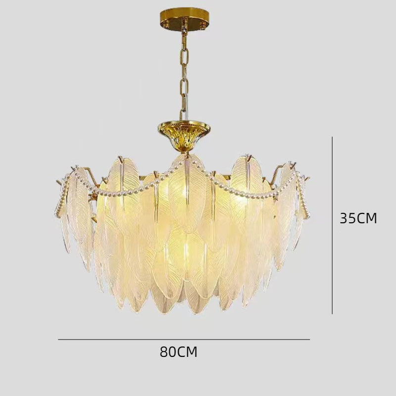Luxury Modern Minimalist Living Room Shade Feather Chandelier