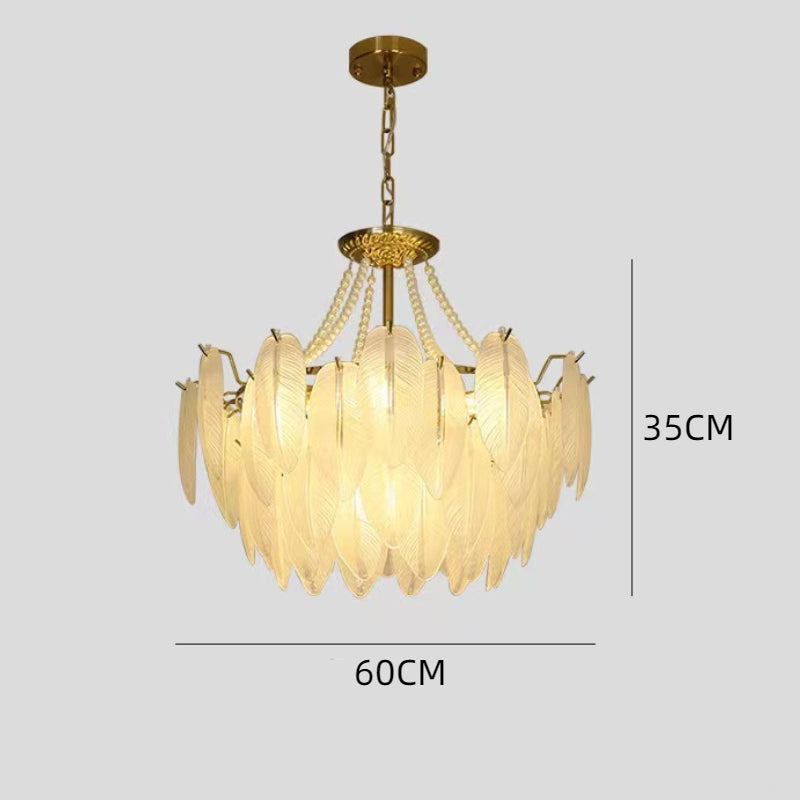 Luxury Modern Minimalist Living Room Shade Feather Chandelier