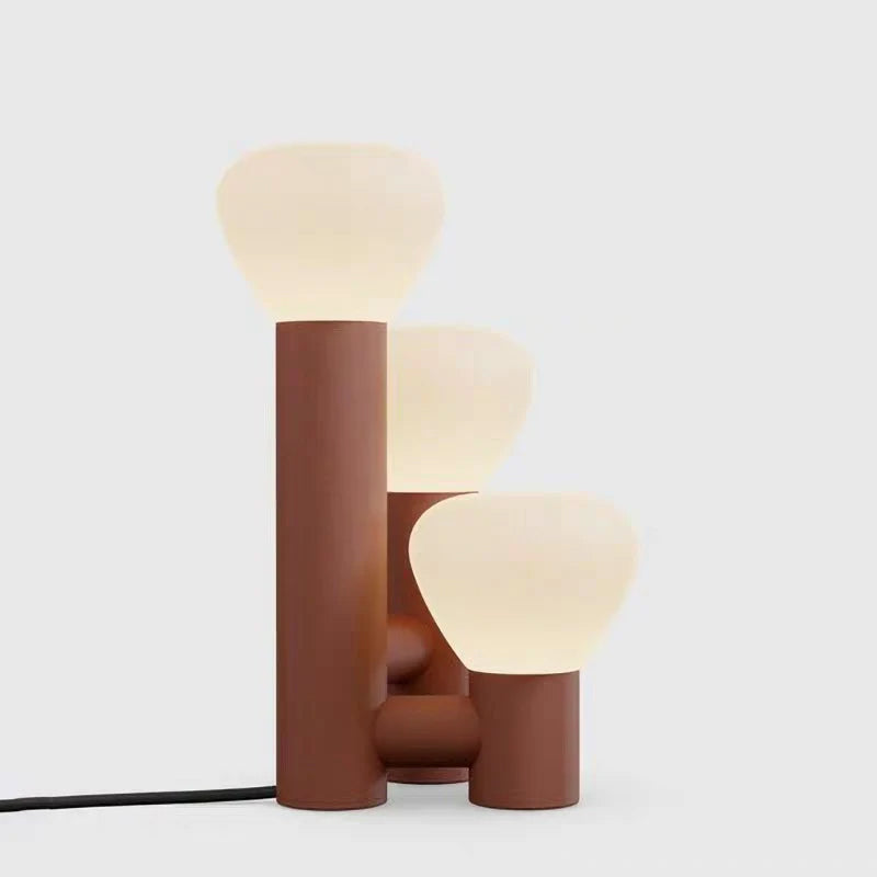Minimalist Style 3-Light Red/Green/White Table Lamp