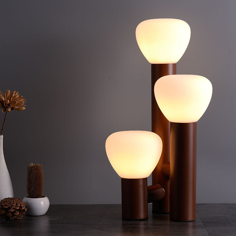 Minimalist Style 3-Light Red/Green/White Table Lamp